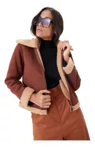 Campera Mujer De Suede Forrada Con Corderito