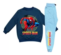 Conjunto Sudadera Spiderman Hombre Araña Para Niños