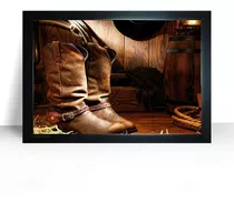 Quadro Decorativo Sertanejo Botas Country C/moldura D09