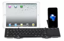 Mouse Y Teclado Bt Portatil C/ Apoyo Celular Ios Android Win