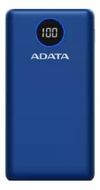 Adata P20000qcd Power Bank 20000mah Carga Rápida Qc/pd Usb-c, Azul