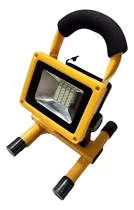 Foco Reflector Portatil Con Baliza Led De 30w Recargable Color De La Carcasa Amarillo Color De La Luz Blanco Neutro