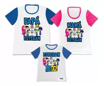 Franela Set 3 Familia Papa Mama Hijo Teen Titans Go Algodon