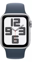 Apple Watch Se Gps (2da Gen)  Caja De Aluminio Color Plata De 44 Mm  Correa Deportiva Azul Tormenta - M/l - Distribuidor Autorizado