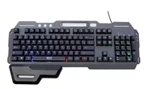 Teclado Gamer Semi Mecânico Rgb Com Apoio E Suporte Hz-1000 Cor De Teclado Cinza