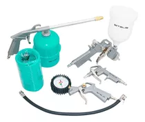 Kit Acessórios Para Compressor De Ar Pistola Mangueira 5 Pcs Cor Verde/branco/cinza