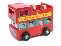 Tender Leaf Toys Alcancía Niños Autobús Londres Madera Atrix