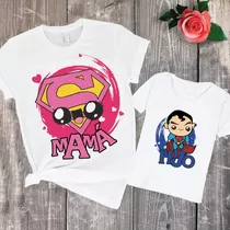 Combo Remera Madre E Hijo Combinado Super Hijo Mujer Nene