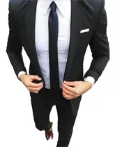 Traje Entallado C/ Pantalon Chupin Camisa Entallada Corbata