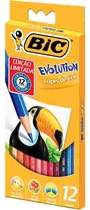 Lápis De Cor 12 Cores Bic Evolution Sextavado Full