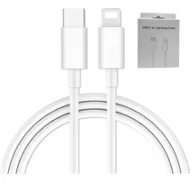 Cable Cargador 1m Usb-c Para iPhone Carga Rápida iPad Color Blanco