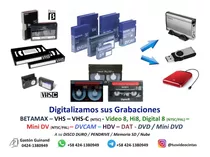 Conversión Betamax Vhs Vhsc Video 8 Hi8 Minidv Dvcam & Dvd