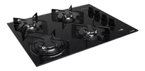 Cooktop 4 Bocas Preto Com Mesa Vidro Atlas Agile Up Bivolt 110v/220v