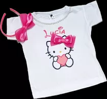 Remera Personalizada De Hello Kitty Con Vincha
