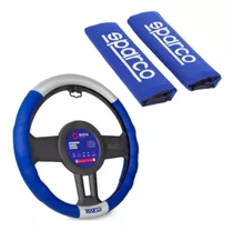 Cubre Volante Y Cinto Cinturón Deportivo Azul Calidad Sparco