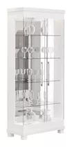 Cristaleira Branca Cristal Com Led Vidro Espelhada Moderna Cor Branco
