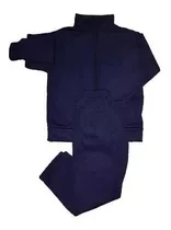 Conjunto Campera Pantalon Acetato Niños Colegial 4 A 16 Azul