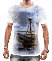 Camiseta Camisa Navio Pirata Alto Mar Veleiro Caravela Hd 3