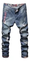 Calça Jeans Masculina Rasgada Com Detalhes  Lançamentos