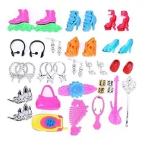 Accesorios De Muñecas Tamaño Barbie Zapatos Bolsos Vestidos