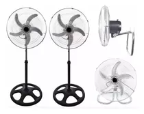 Pack X2 Ventilador De Pie Base 5 Aspas Ajustable 120 Grados