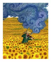 Fotografía/ Litografía Van Gogh Campo De Girasol 30x40cm