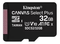 Tarjeta De Memoria Kingston Sdcs2 S2  Canvas Select Plus Con Adaptador Sd 32gb