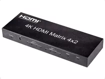 Matrix Hdmi 4x2 Switch 1080p 4k 3d Spdif 3,5mm Com Controle