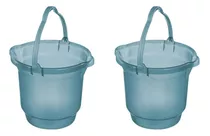 Balde 8,5 Litros Plastico Sanremo Azul Com Alça Kit 2 Un