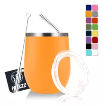 Vaso Termico Vino Café Te 12oz Acero Inoxidable W/calor/frí Color Naranja