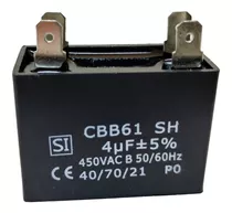 Capacitor De Marcha 4 Mf 440 V Cuadrado Terminal Pala Pin