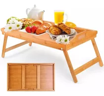 Bandeja Desayuno Mesa De Cama Plegable Madera Pino