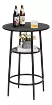 Mesa De Bar Redonda De 60cm, Color Negro Homemake Furniture