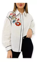 Camisa Blusa Encaje Broderie Amplia Talles Grandes Camisola