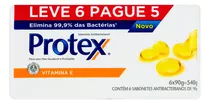 Sabão Em Barra Protex Antibacteriano Vitamina E De 90 G Pacote X 6