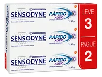 Pasta De Dentes Sensodyne Rápido Alívio & Proteção Duradoura  Em Creme  Sem Glúten Pacote X 3 270 G