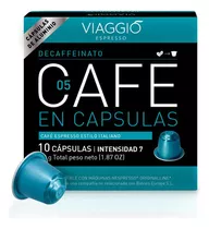 Viaggio Descaffeinato, 10 Capsulas, 55g, Nespresso