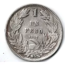 Monedas Historica Chilena De Plata Año 1927