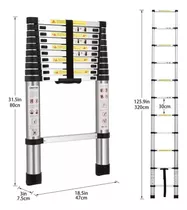 Escalera Telescópica 3.8 M Aluminio Extensible Plegable