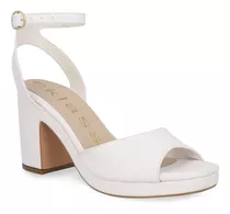 Sandalia Mujer Plataforma Color Blanco 668-78