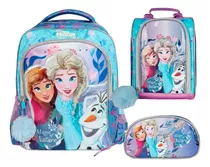 Pack Mochila Frozen Anna Oficio Lonchera Cartuchera Disney