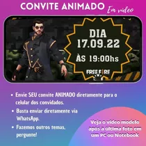 Convite Digital Animado Aniversário Infantil Free Fire 00