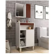 Mueble De Baño - Botiquin + Espejo + Pileta - Juego De Baño Cantidad De Agujeros Para Grifería Un Agujero Color De La Bacha Blanco Color Del Mueble Blanco/marrón