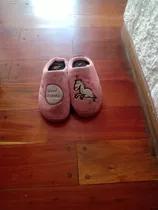 Pantuflas Talle 37 Rosas Unicornio Detalle