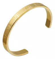 Pulseira Bracelete Números Romanos Dourado Aço 316 Ajustável