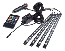 Luz Led Interior De Auto X4+control Y Luz Rítmica Rgb