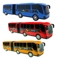 Kit 3 Ônibus De Brinquedo Grande Carrinhos Para Presente Top