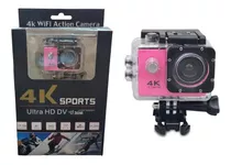 Camara 4k Full Hd Sports Wifi Resistente Al Agua Color Rosa Chicle