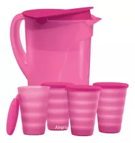 Jarra Murano De 3.7 Lts Con 4 Vasos De 500 Ml C/u Tupperware