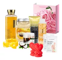 Set Spa Baño Gel Tónico Crema Exfoliante Hidratante Regalo